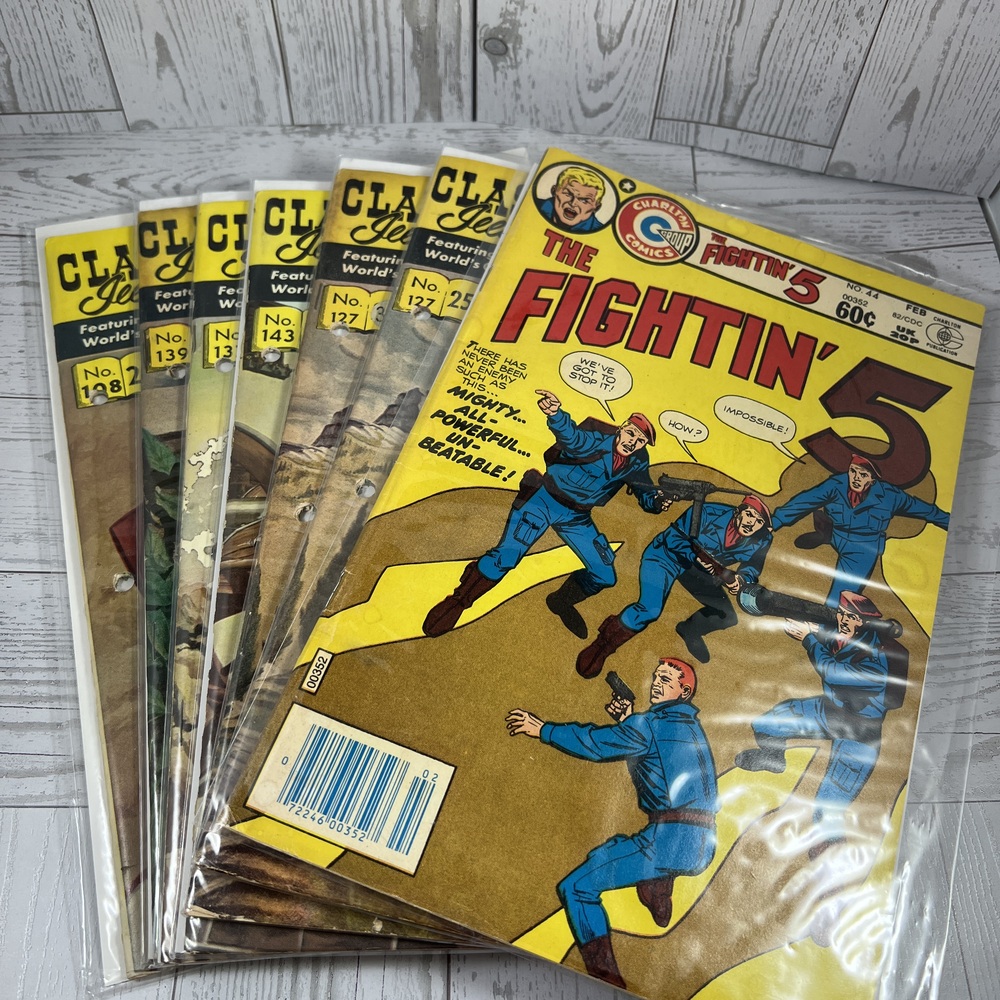 Vintage Comic Magazine Mixed Lot 6 Classics Illustrated & 1 Fightin5 Collectible